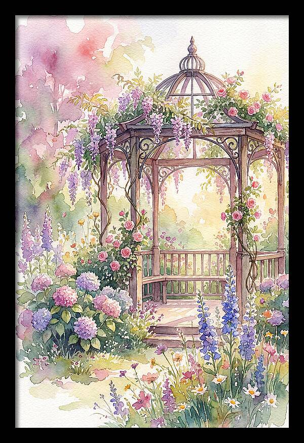 Serene Gazebo Surrounded By Blooms
