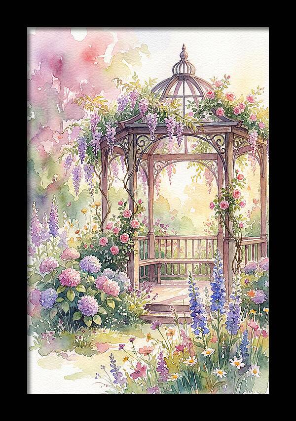 Serene Gazebo Surrounded By Blooms
