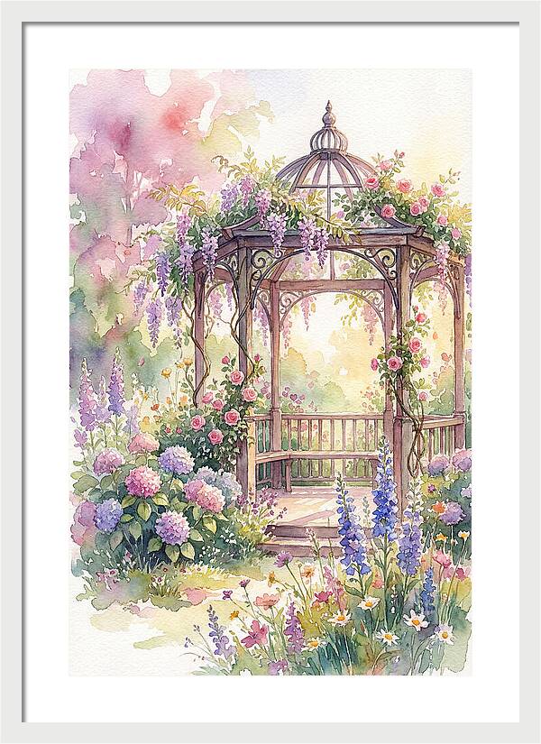 Serene Gazebo Surrounded By Blooms