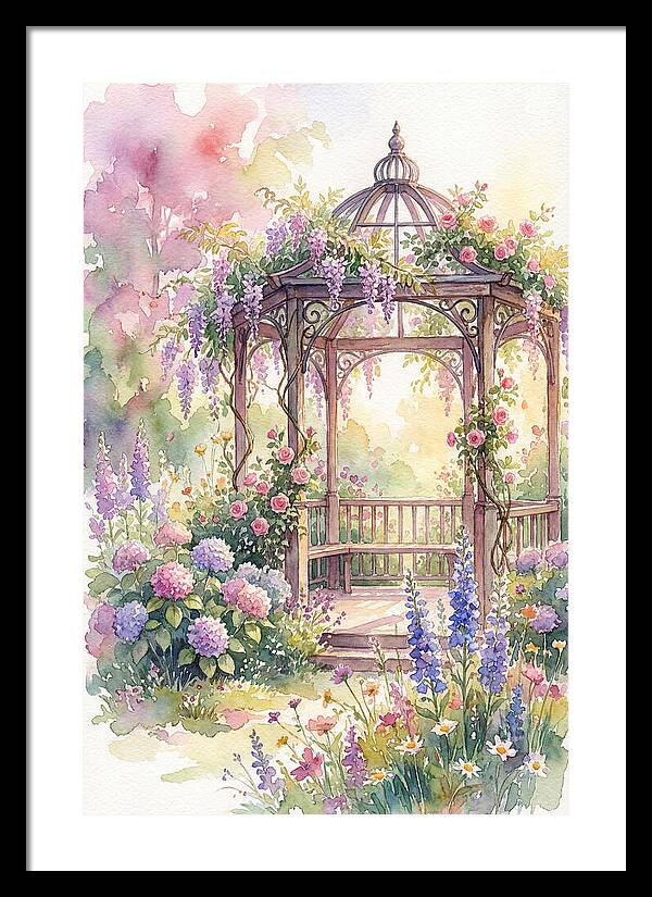 Serene Gazebo Surrounded By Blooms