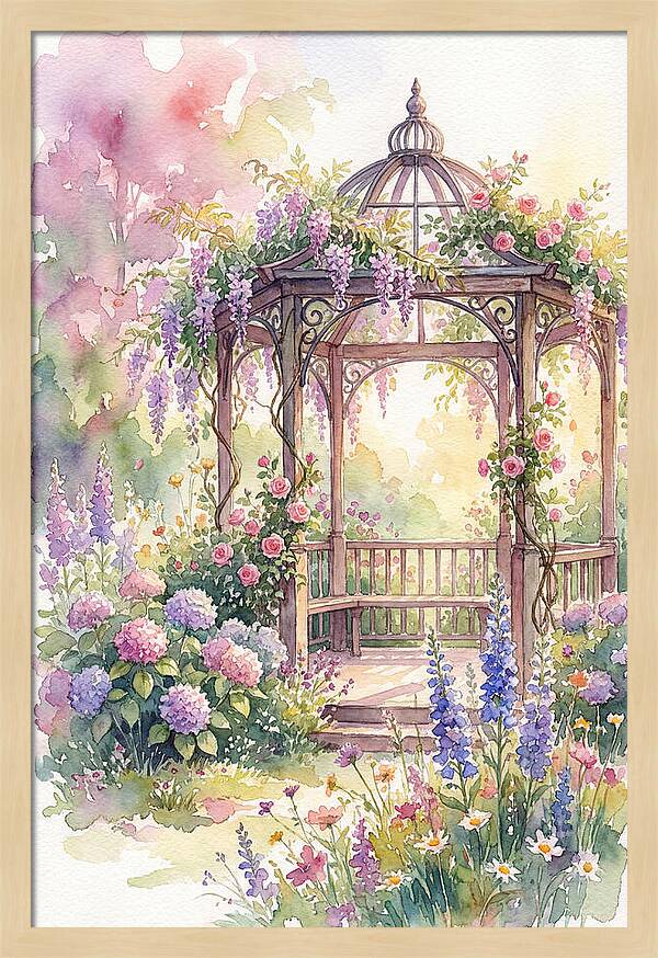 Serene Gazebo Surrounded By Blooms
