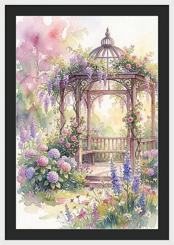 Serene Gazebo Surrounded By Blooms