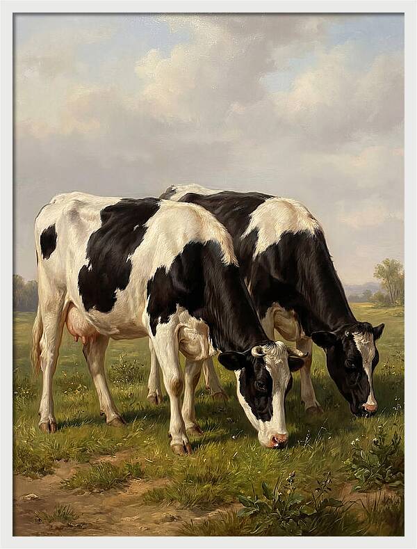 Serene Holstein Cattle In Green Pasture