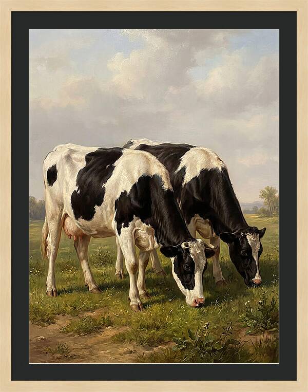 Serene Holstein Cattle In Green Pasture