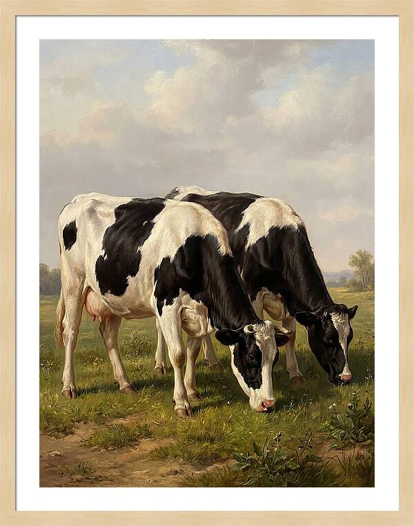 Serene Holstein Cattle In Green Pasture