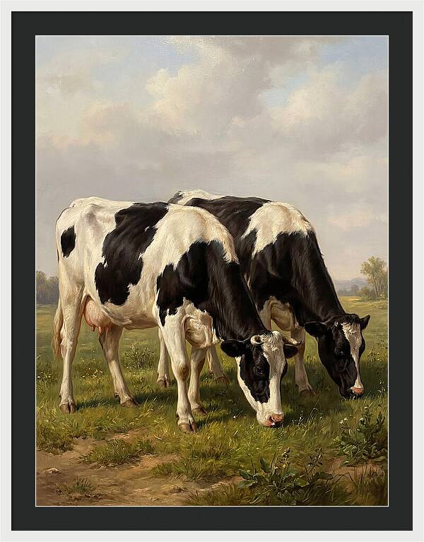 Serene Holstein Cattle In Green Pasture