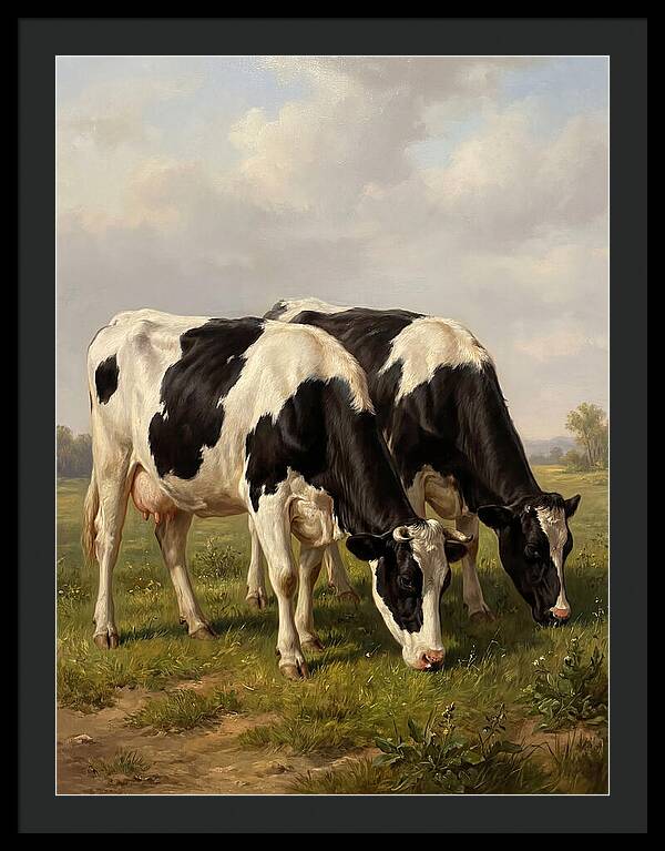 Serene Holstein Cattle In Green Pasture