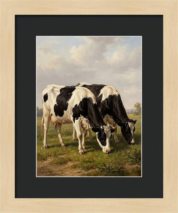 Serene Holstein Cattle In Green Pasture
