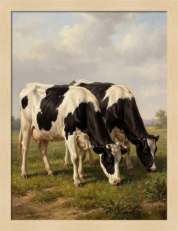 Serene Holstein Cattle In Green Pasture