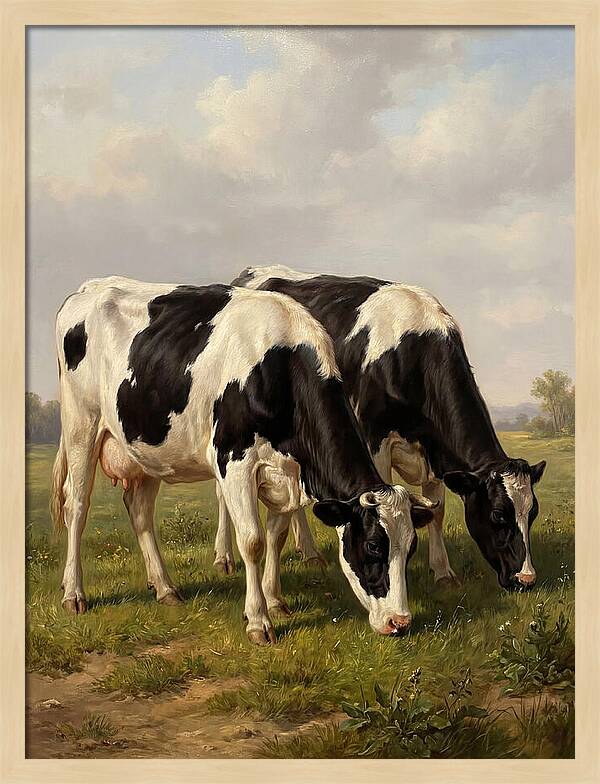 Serene Holstein Cattle In Green Pasture