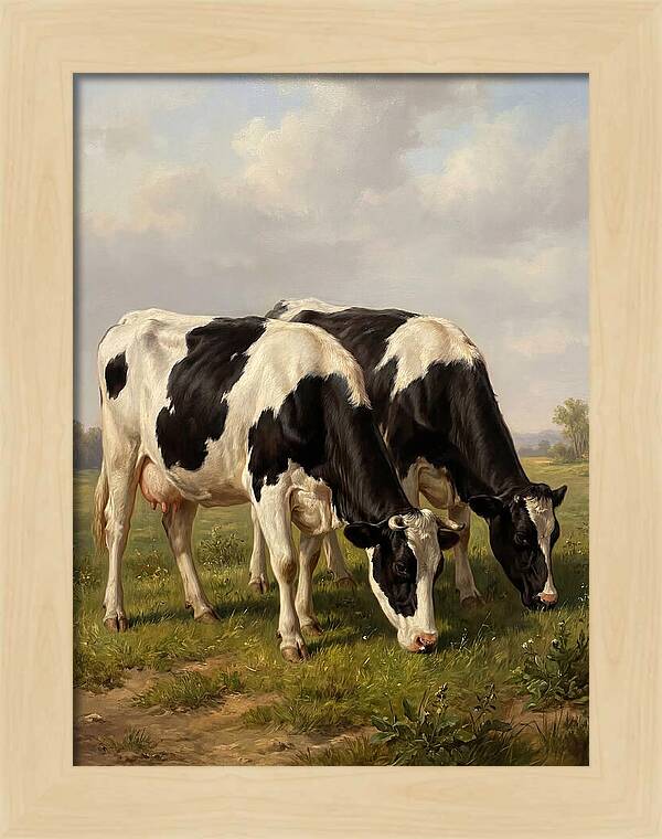 Serene Holstein Cattle In Green Pasture
