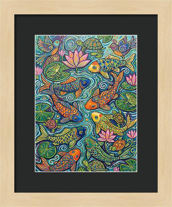 Serene Koi Pond Reflections