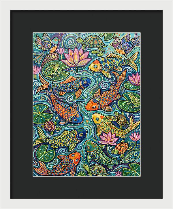 Serene Koi Pond Reflections