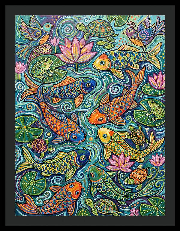 Serene Koi Pond Reflections