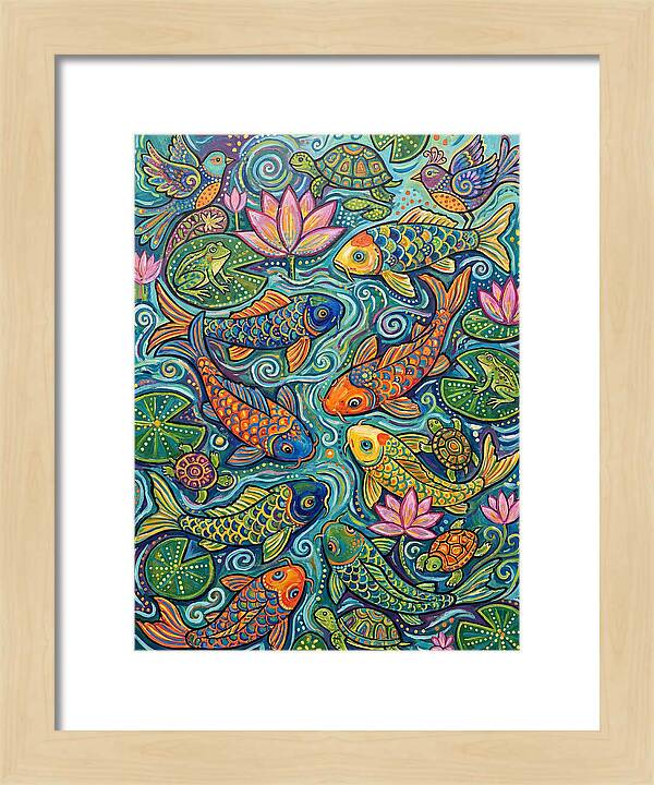 Serene Koi Pond Reflections