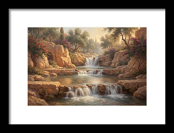 Serene Mediterranean Waterfall