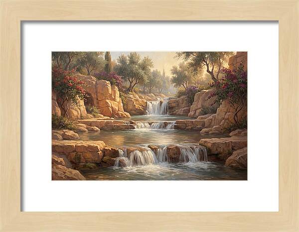 Serene Mediterranean Waterfall