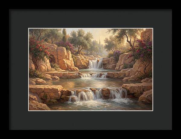 Serene Mediterranean Waterfall
