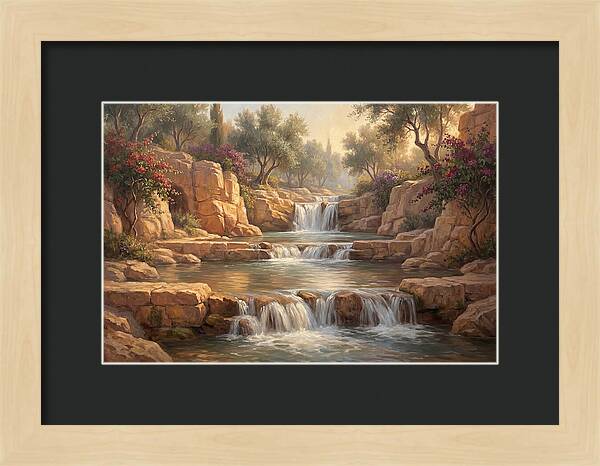 Serene Mediterranean Waterfall