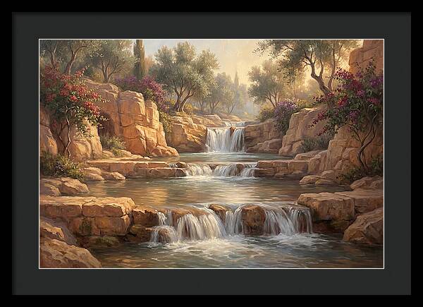 Serene Mediterranean Waterfall