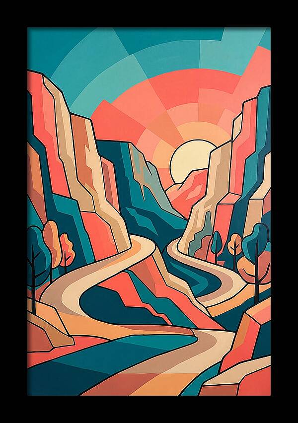 Serene Path Through Mountains