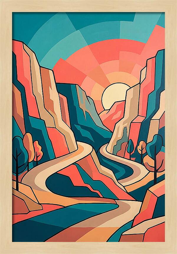 Serene Path Through Mountains