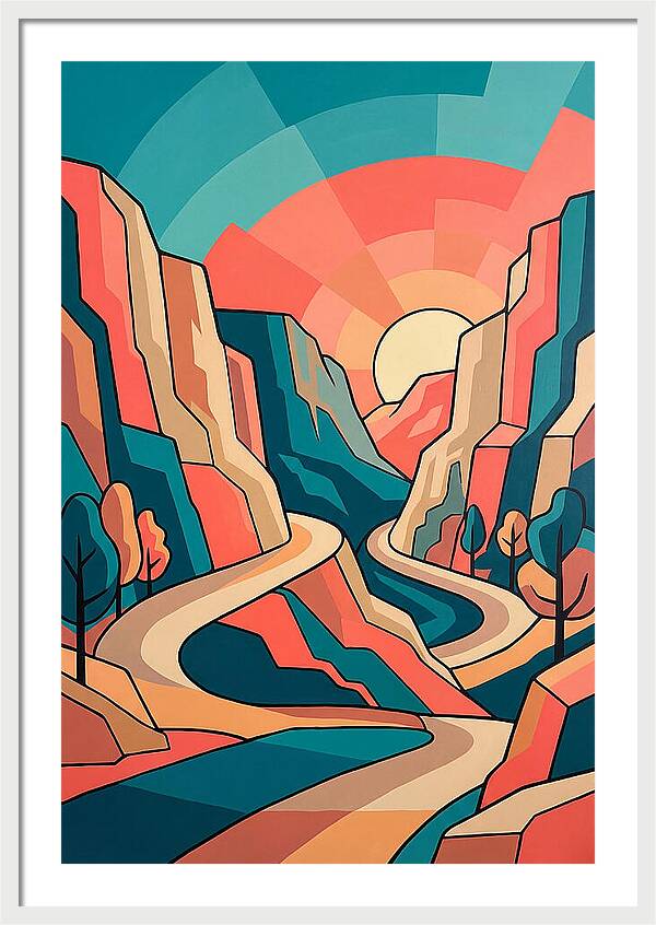 Serene Path Through Mountains