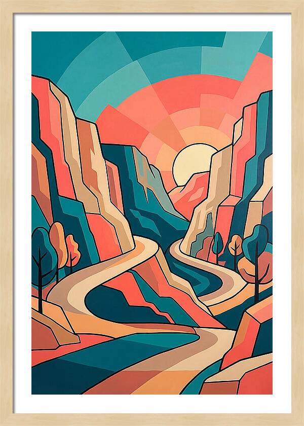Serene Path Through Mountains