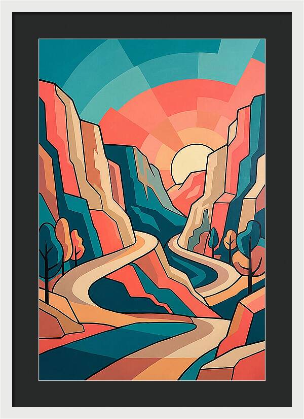 Serene Path Through Mountains