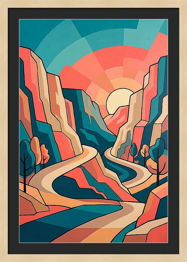 Serene Path Through Mountains