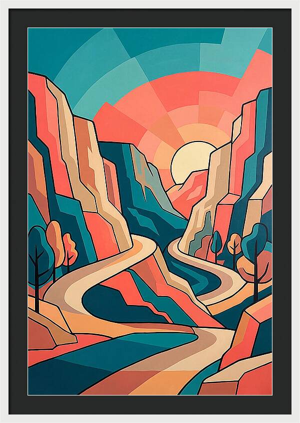 Serene Path Through Mountains