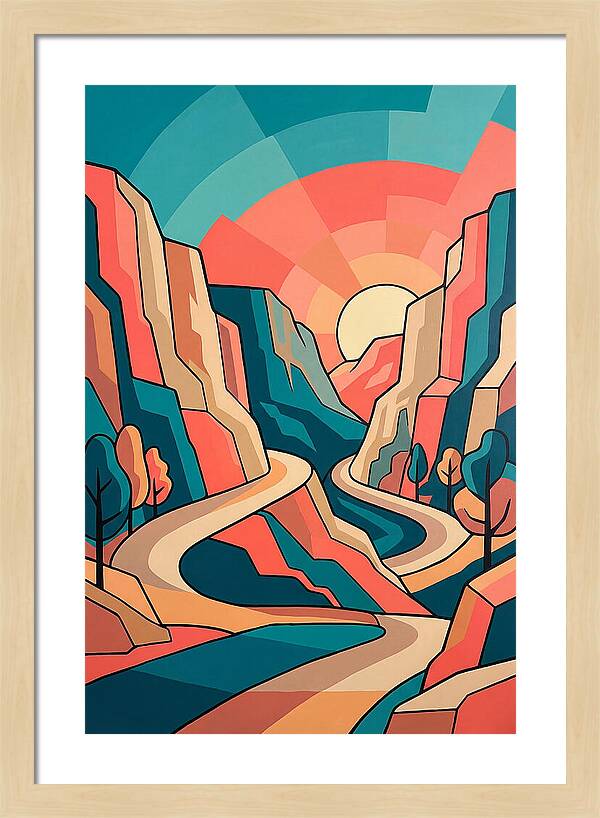 Serene Path Through Mountains