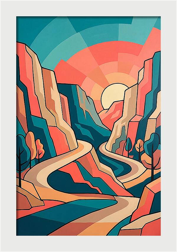 Serene Path Through Mountains