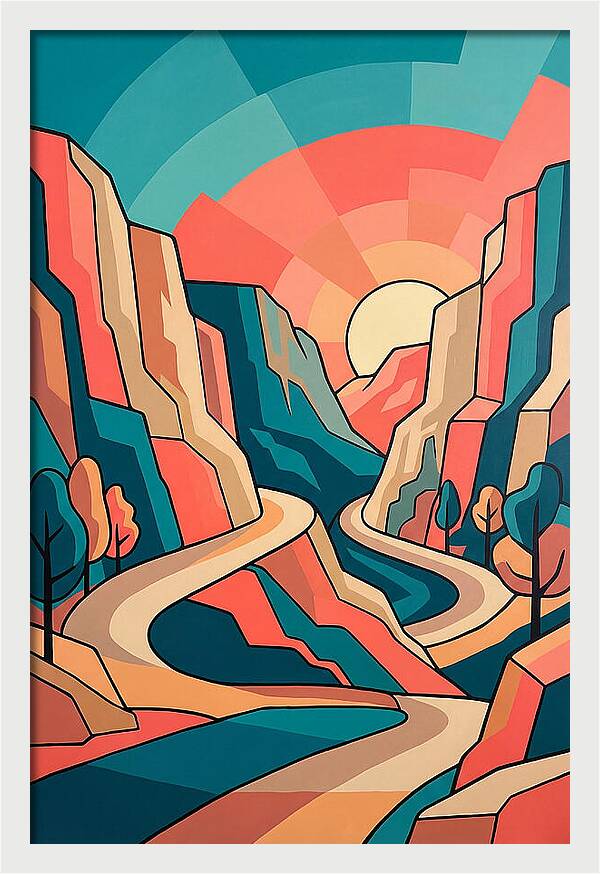 Serene Path Through Mountains