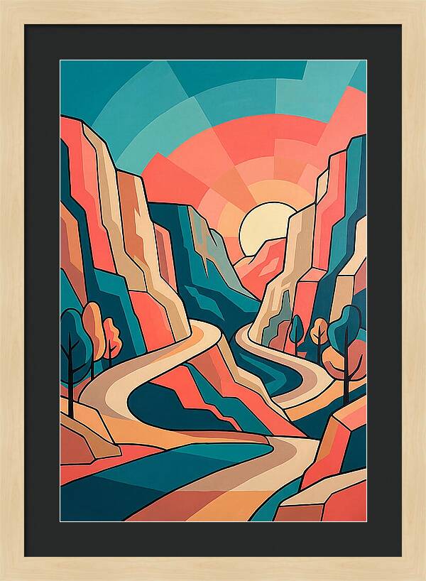Serene Path Through Mountains