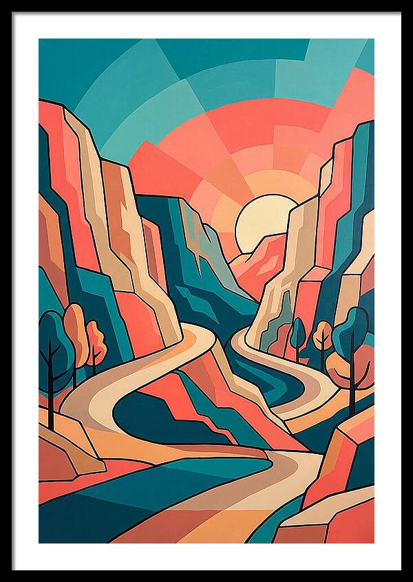 Serene Path Through Mountains