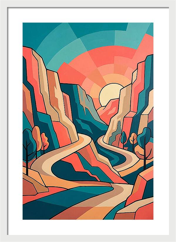 Serene Path Through Mountains