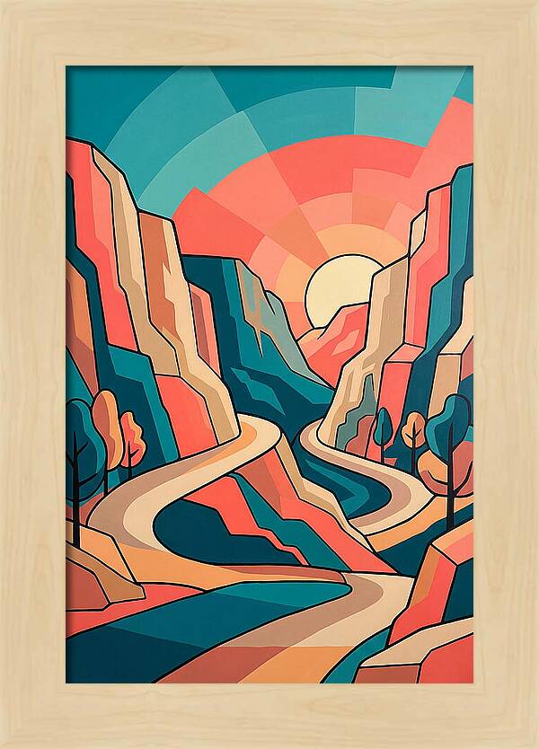Serene Path Through Mountains