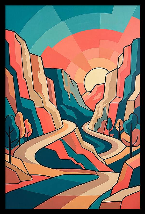 Serene Path Through Mountains