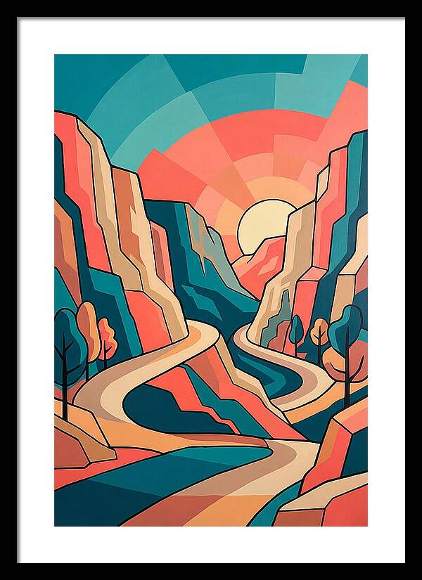 Serene Path Through Mountains