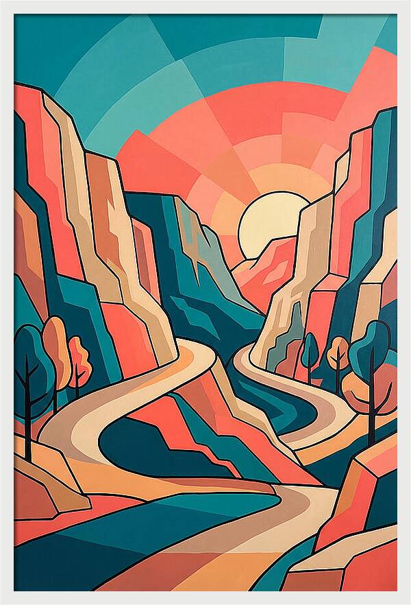 Serene Path Through Mountains