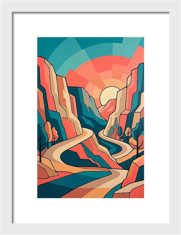 Serene Path Through Mountains