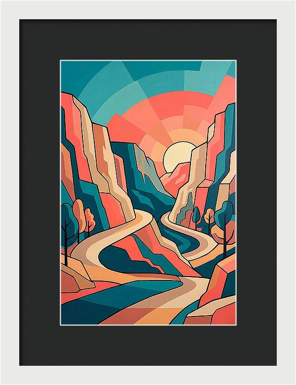 Serene Path Through Mountains