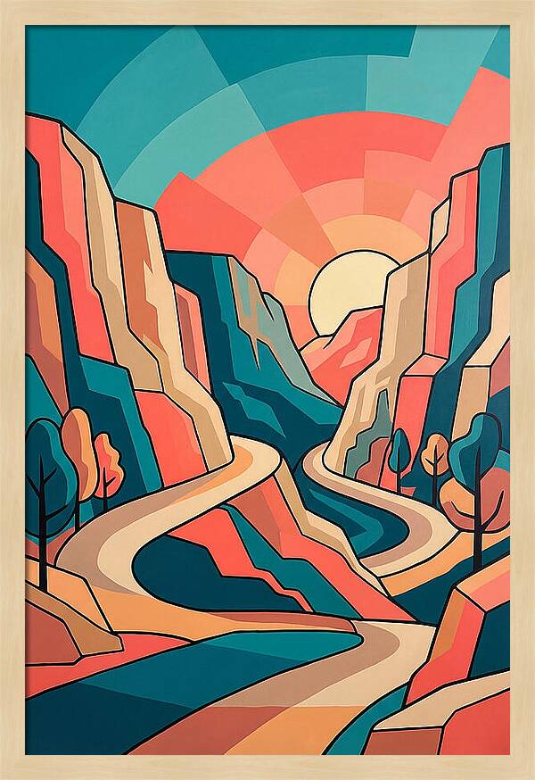 Serene Path Through Mountains