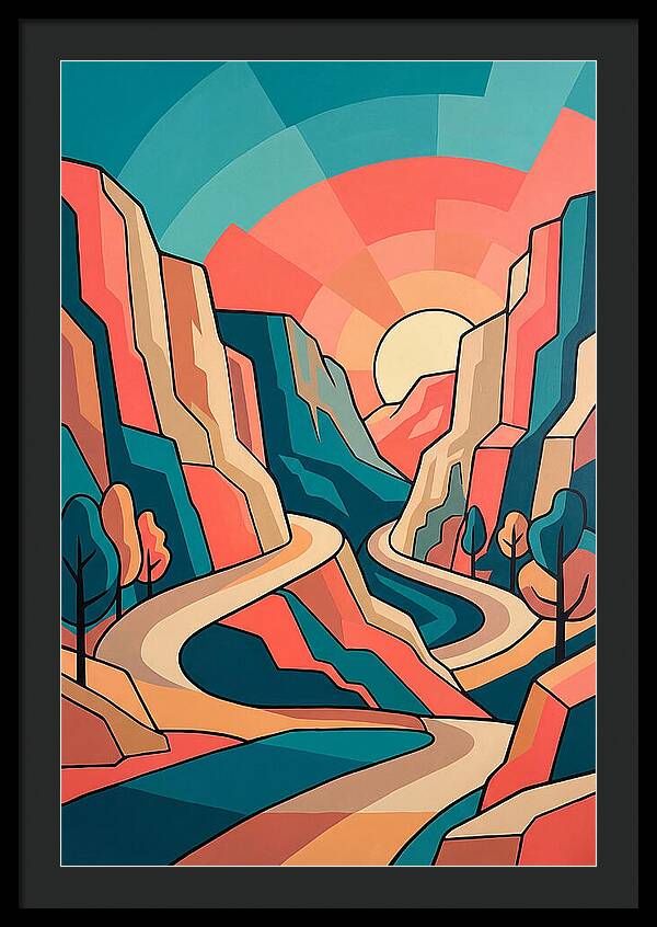 Serene Path Through Mountains