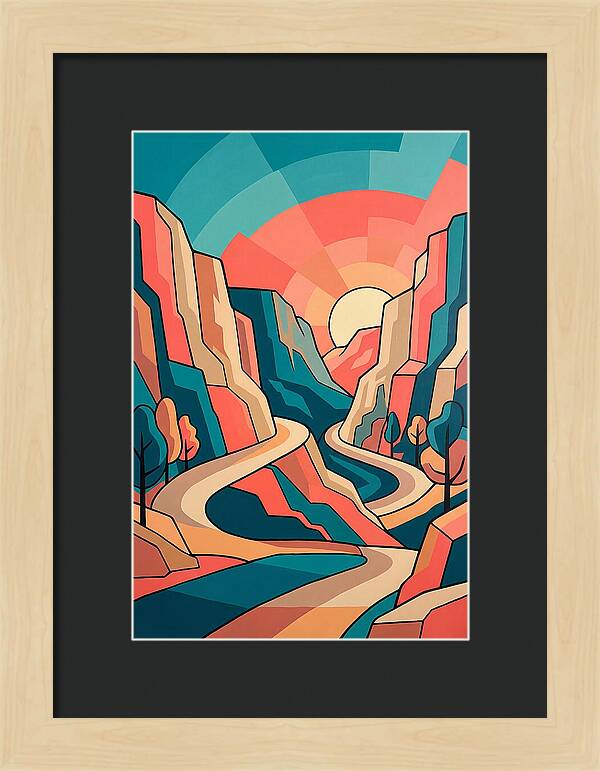 Serene Path Through Mountains