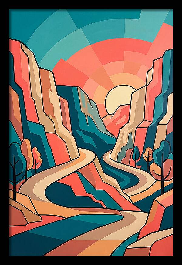 Serene Path Through Mountains
