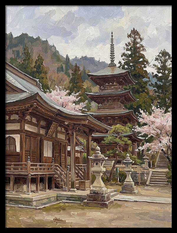 Serene Reflections By The Temple