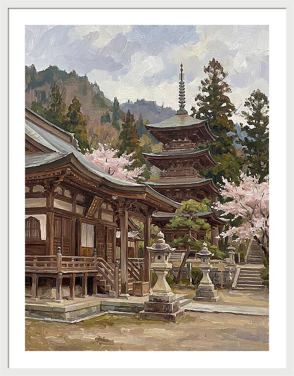 Serene Reflections By The Temple
