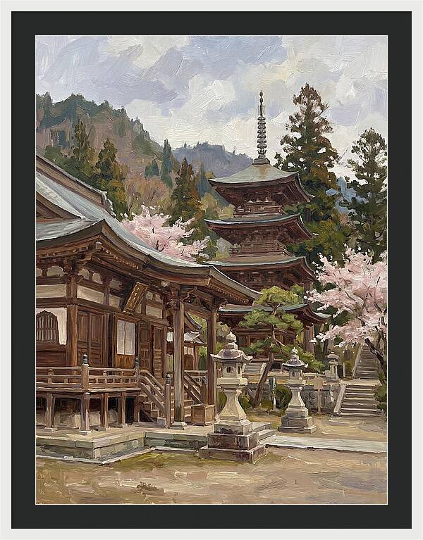 Serene Reflections By The Temple